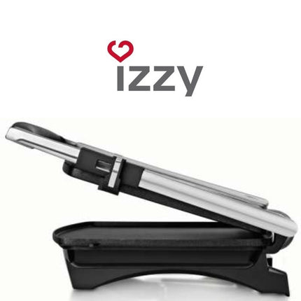 IZZY Panini Flat Τοστιέρα Inox 2000W με Λείες Αντικολλητικές Πλάκες