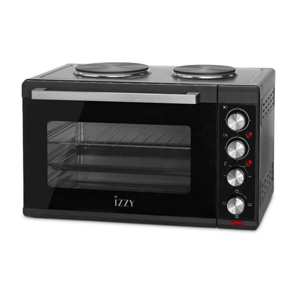 IZZY Μίνι Φούρνος 48L 3200W με 2 Εστίες, 3 Λειτουργίες Ψησίματος & Διπλό Τζάμι Ασφαλείας IZ-8015 Μαύρο