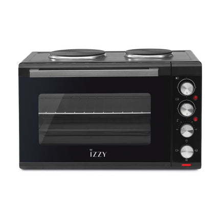 IZZY Μίνι Φούρνος 48L 3200W με 2 Εστίες, 3 Λειτουργίες Ψησίματος & Διπλό Τζάμι Ασφαλείας IZ-8015 Μαύρο