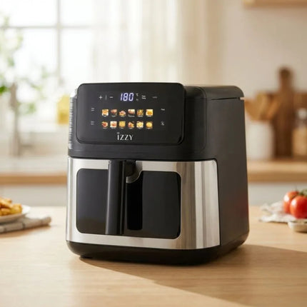 IZZY Ψηφιακή Φριτέζα Αέρος XL 9.2L 2200W με Διπλή Αντίσταση, 12 Προγράμματα & Παράθυρο Food Control IZ-8272 Inox/Μαύρο