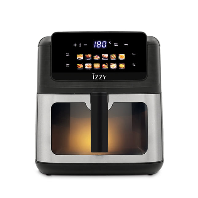 IZZY Ψηφιακή Φριτέζα Αέρος XL 9.2L 2200W με Διπλή Αντίσταση, 12 Προγράμματα & Παράθυρο Food Control IZ-8272 Inox/Μαύρο