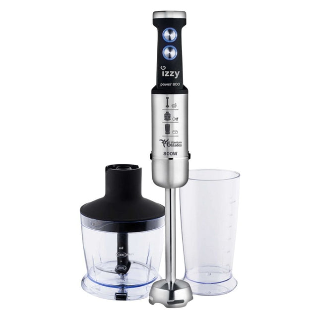 IZZY Ραβδομπλέντερ Power 800W με 6 Λεπίδες Τιτανίου & Ανοξείδωτο Σώμα HE20