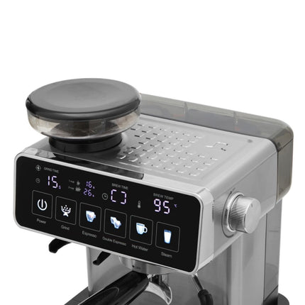 IZZY Ημιαυτόματη Μηχανή Espresso Home Barista 20 Bar με Μύλο Καφέ,  20 Ρυθμίσεις Άλεσης και Αφαιρούμενο Δοχείο Νερού 2L IZ-6026