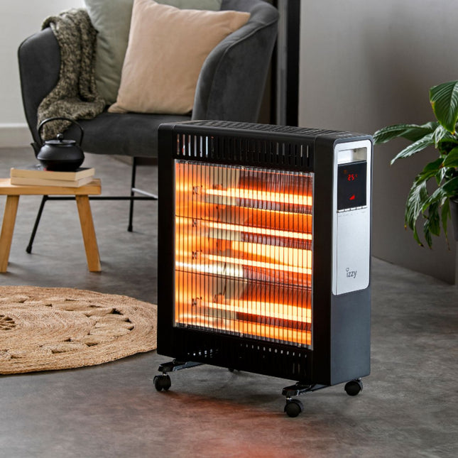IZZY 2σε1 Θερμαντικό Σώμα Δωματίου & Μπάνιου 2200W με Τηλεχειριστήριο, LCD Οθόνη & Χρονοδιακόπτη, Μαύρο IZ-9022