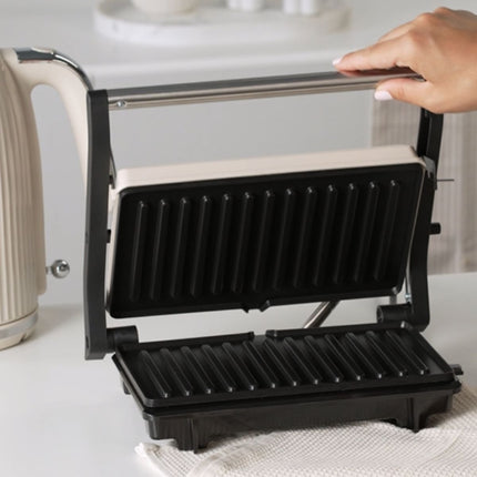 IZZY Vintage Σαντουιτσιέρα Panini 1000W με Άνοιγμα 180° για 2 Τοστ Creme IZ-2025