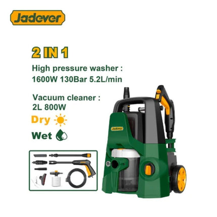 JADEVER Ισχυρό 2 σε 1 Πλυστικό Μηχάνημα Υψηλής Πίεσης & Ηλεκτρική Σκούπα για Κάθε Επιφάνεια