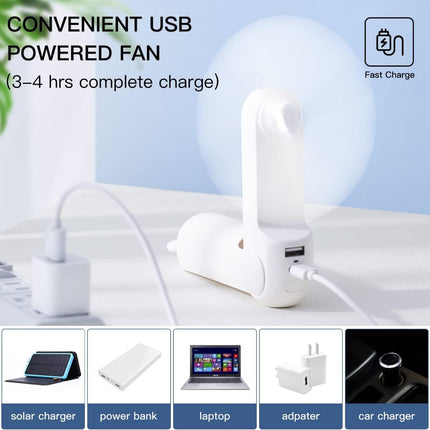 Jisulife F8X Plus Φορητός Προσωπικός Ανεμιστήρας με Λουράκι, Φακό & Powerbank 4800mAh Λευκό