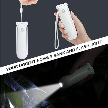Jisulife F8X Plus Φορητός Προσωπικός Ανεμιστήρας με Λουράκι, Φακό & Powerbank 4800mAh Λευκό