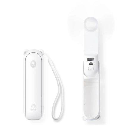 Jisulife F8X Plus Φορητός Προσωπικός Ανεμιστήρας με Λουράκι, Φακό & Powerbank 4800mAh Λευκό