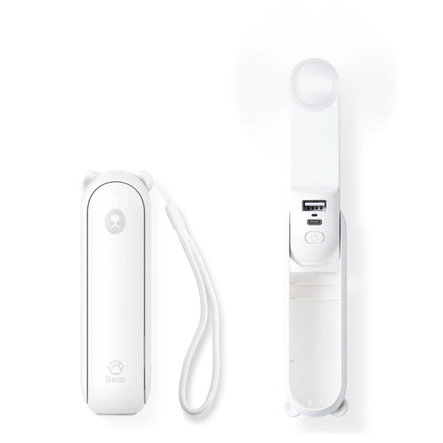 Jisulife F8X Plus Φορητός Προσωπικός Ανεμιστήρας με Λουράκι, Φακό & Powerbank 4800mAh Λευκό