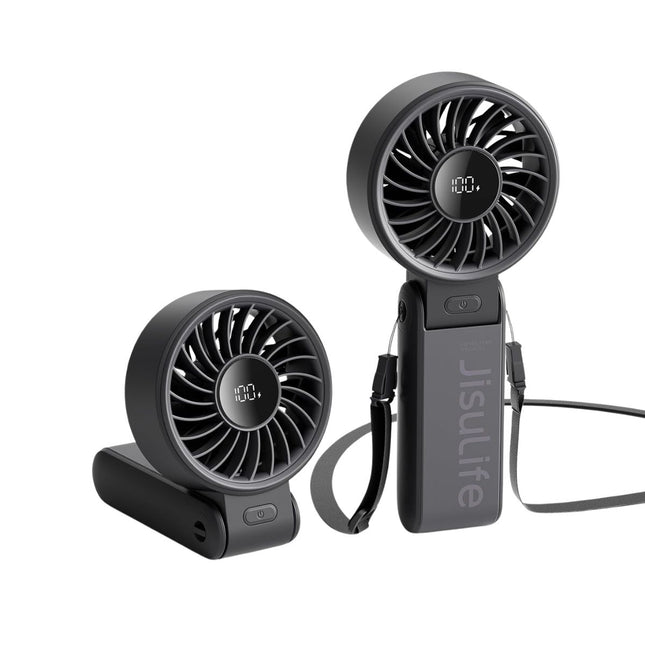 Jisulife Life7 Φορητός Προσωπικός Ανεμιστήρας 5000mAh με Ψηφιακή Οθόνη & 5 Ταχύτητες Μαύρο