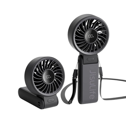 Jisulife Life 7 Φορητός Αναδιπλούμενος Ανεμιστήρας με LED Οθόνη, 5 Ταχύτητες & Μπαταρία 3600mAh Μαύρο