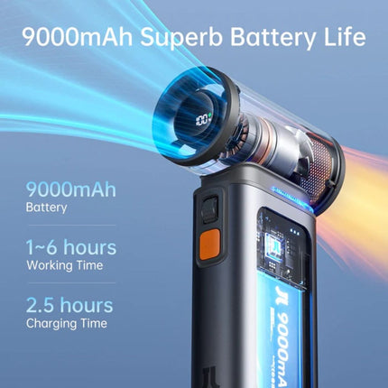 Jisulife Ultra 1 FA55 Φορητός Ανεμιστήρας Χειρός έως 75000 RPM με Αλουμινένιο Σώμα, Οθόνη LED & Μπαταρία 9000mAh Μαύρο