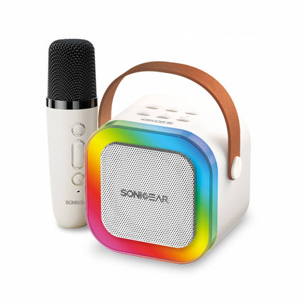 SonicGear IOX K200 Karaoke Portable Speaker BT & Wireless Mic White