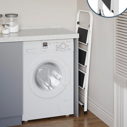 KAOKEY Σκάλα Βαρέως Τύπου 3 Σκαλιών έως 150kg Μαύρο/Ασημί