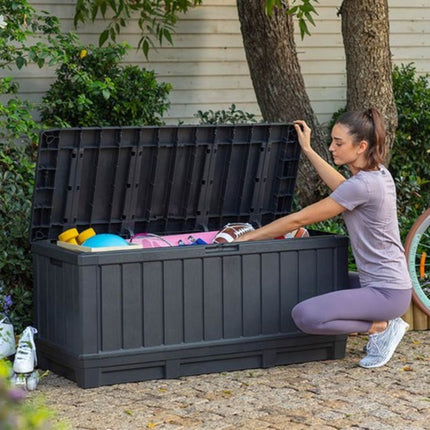 KENTWOOD Κουτί Αποθήκευσης Εξωτερικού Χώρου 350L σε Χρώμα Καφέ Ξύλου (128 x 53,6 x 59 εκ.)