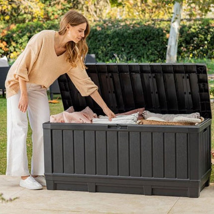 KENTWOOD Κουτί Αποθήκευσης Εξωτερικού Χώρου 350L σε Χρώμα Καφέ Ξύλου (128 x 53,6 x 59 εκ.)