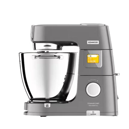 Kenwood Titanium Chef Patissier XL Premium Μίξερ Ζαχαροπλαστικής 1400W με Ζυγαριά Θερμαινόμενο Κάδο 7L & 2 Μπολ EasyWarm™ DuoBowl, KWL90.124SI
