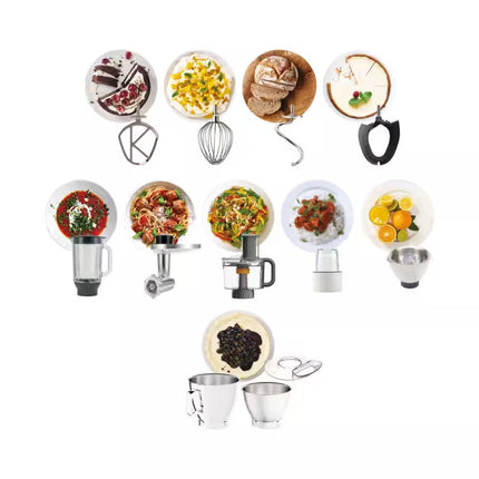 Kenwood Titanium Chef Baker XL Κουζινομηχανή 1200W 7L με Ζυγαριά Ακριβείας KVL85.704SI Ασημί