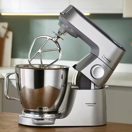 Kenwood Titanium Chef Baker XL Κουζινομηχανή 1200W 7L με Ζυγαριά Ακριβείας KVL85.704SI Ασημί