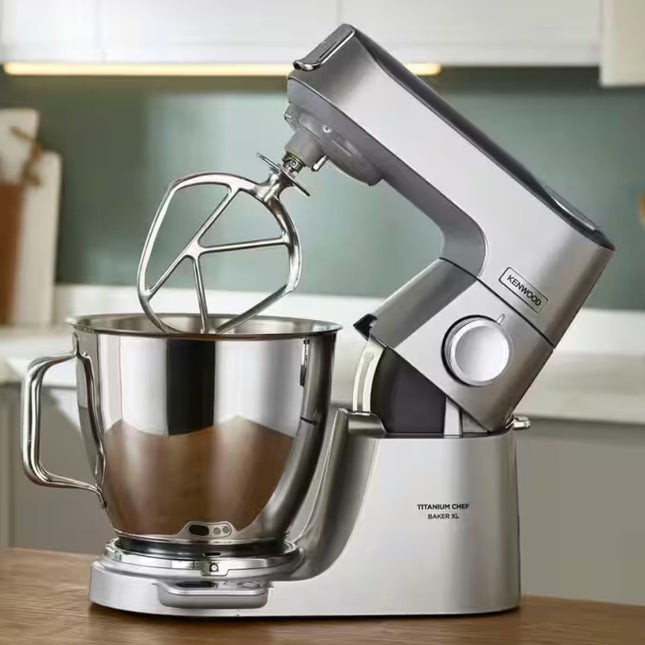 Kenwood Titanium Chef Baker XL Κουζινομηχανή 1200W 7L με Ζυγαριά Ακριβείας KVL85.704SI Ασημί