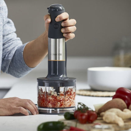 Kenwood Ραβδομπλέντερ 1000W Triblade XL με Πολυκόφτη, Αυγοδάρτη και Εξάρτημα Πουρέ HBM60.307GY Γκρι