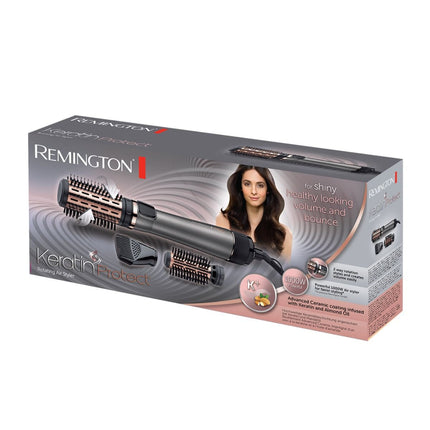 Remington Keratin Protect Περιστρεφόμενη Βούρτσα Αέρος 1000W με 4 Εξαρτήματα, Κερατίνη για Όγκο και Λεία Μαλλιά AS8810