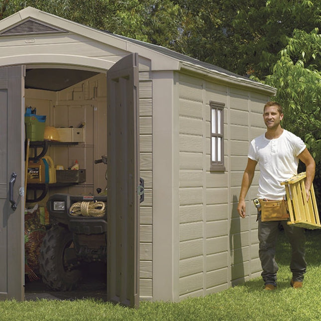 Keter Πλαστική Αποθήκη Κήπου 8X11FT με Μεγάλη Χωρητικότητα & Εφέ Ξύλου