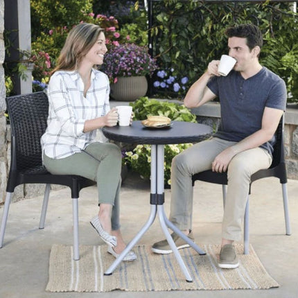 KETER Chelsea Σετ Τραπεζαρία Κήπου 2 Θέσεις Μεταλλικό και Γραφίτης, Ανθρακί