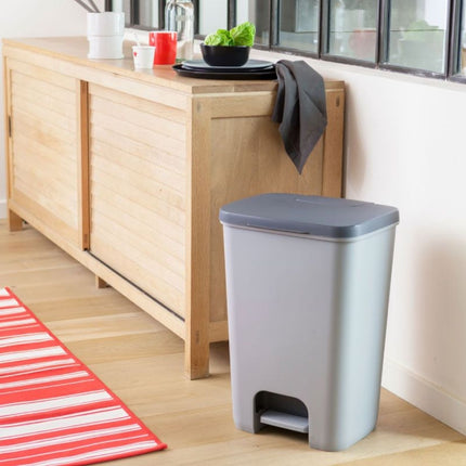 KETER Curver Atlantic Κάδος Απορριμμάτων Κουζίνας 40L με Πεντάλ Light Grey