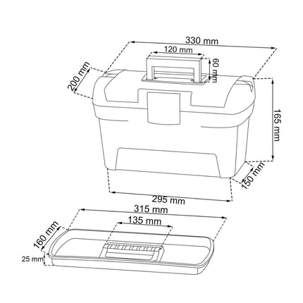 KETER Εργαλειοθήκη 13″ Herobox Premium Πολυπροπυλενίου 10.6L με Εσωτερικό Δίσκο