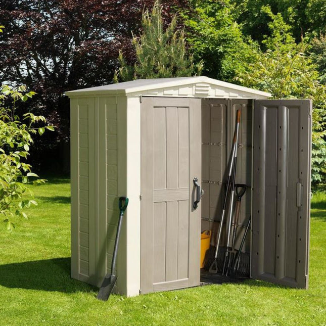 KETER Factor 6x3ft Πλαστική Αποθήκη Κήπου 208 x 178 cm με Ενσωματομένο Πάτωμα, Φεγγίτη &amp; Σύστημα Εξαερισμού