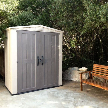 KETER Factor 6x3ft Πλαστική Αποθήκη Κήπου 208 x 178 cm με Ενσωματομένο Πάτωμα, Φεγγίτη &amp; Σύστημα Εξαερισμού