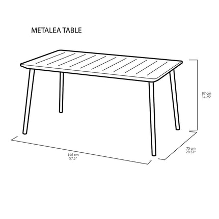 KETER Τραπέζι Εξωτερικού Χώρου Metalea Cast Iron 146X87X75cm