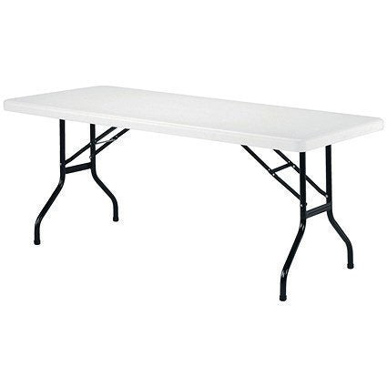 Ορθογώνιο Πτυσσόμενο Τραπέζι 122x61cm από Ανοξείδωτο Χάλυβα