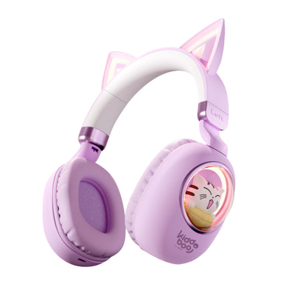 KIDDOBOO Delulu Ασύρματα Παιδικά Ακουστικά Bluetooth 5.0 με LED Φωτισμό & Όριο Έντασης 86dB KBKID5LVD Λεβάντα, 9+ Ετών