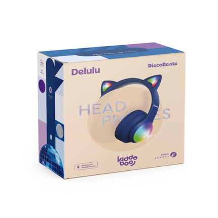 KIDDOBOO Delulu DiscoBeats Παιδικά Ασύρματα Ακουστικά Bluetooth 5.2 με LED Φωτισμό & Μικρόφωνο KBMS632BLU Μπλε, 9+ Ετών