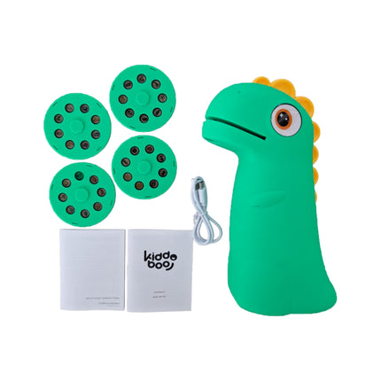 KIDDOBOO Dino’s Art Παιδικός Προτζέκτορας Ζωγραφικής με 32 Σχέδια & Φωτάκι Νυκτός KBTY02GRN Πράσινο, 4+ Ετών
