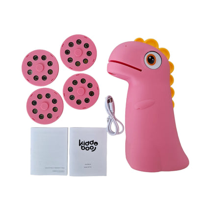 KIDDOBOO Dino’s Art Παιδικός Προτζέκτορας Ζωγραφικής με 32 Σχέδια & Φωτάκι Νυκτός KBTY02PNK Ροζ, 4+ Ετών