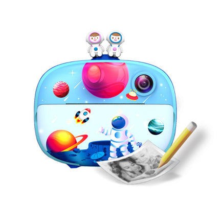 KIDDOBOO FotoFun 2 Space Παιδική Φωτογραφική Μηχανή Άμεσης Εκτύπωσης 8MP, Θερμικός Εκτυπωτής, microSD 32GB με 3 Ρολά Χαρτιού KBP83BLU, Μπλε