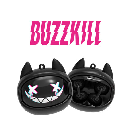 KIDDOBOO GOAT Earbuds Buzzkill Ασύρματα Ακουστικά Bluetooth 6.0 με Περιστρεφόμενη Θήκη Φόρτισης KBG08BLK Μαύρο, 9+ Ετών