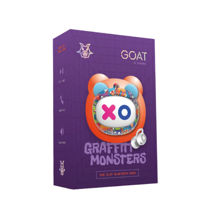 KIDDOBOO GOAT Earbuds Graffity Monsters Ασύρματα Ακουστικά Bluetooth 6.0 με Περιστρεφόμενη Θήκη Φόρτισης KBG08PNK Πολύχρωμο, 9+ Ετών