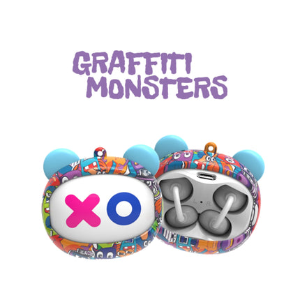 KIDDOBOO GOAT Earbuds Graffity Monsters Ασύρματα Ακουστικά Bluetooth 6.0 με Περιστρεφόμενη Θήκη Φόρτισης KBG08PNK Πολύχρωμο, 9+ Ετών