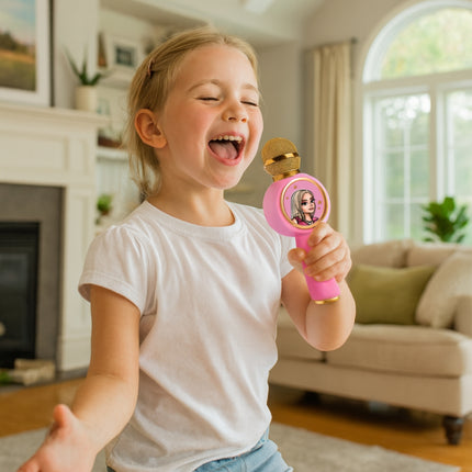 KIDDOBOO KidsVoice Josephine Παιδικό Μικρόφωνο Καραόκε Bluetooth 5.3 με Ηχείο 3W & RGB LED KBX6PNK Ροζ, 4+ Ετών