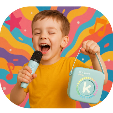 KIDDOBOO KidsVoice Junior Παιδικό Ηχείο Karaoke με Ασύρματο Μικρόφωνο & Nikoleta TV Bluetooth 5.3, RGB Φωτισμός, Reverb, 5W, Μπαταρία 1200mAh & Κάρτα microSD με Τραγούδια, KBT3NTBLU Μπλε