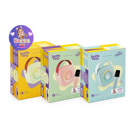 KIDDOBOO KidsVoice Junior Παιδικό Ηχείο Karaoke με Ασύρματο Μικρόφωνο & Nikoleta TV Bluetooth 5.3, RGB Φωτισμός, Reverb, 5W, Μπαταρία 1200mAh & Κάρτα microSD με Τραγούδια, KBT3NTPNK Ροζ