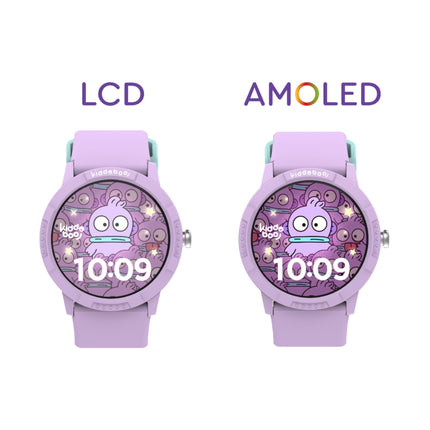 KIDDOBOO O’Clock Παιδικό Smartwatch με AMOLED Οθόνη 1.19″, Bluetooth 5.3, Παιχνίδια & Γονικό Έλεγχο KBR2LIL Λιλά, 6+ Ετών