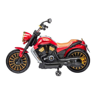 Ηλεκτροκίνητη Μηχανή Duo Tron Chopper 12V 7Ah με Sidecar, Bluetooth & Μουσική, Κόκκινο/ Μαύρο, 3+ Ετών