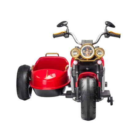 Ηλεκτροκίνητη Μηχανή Duo Tron Chopper 12V 7Ah με Sidecar, Bluetooth & Μουσική, Κόκκινο/ Μαύρο, 3+ Ετών
