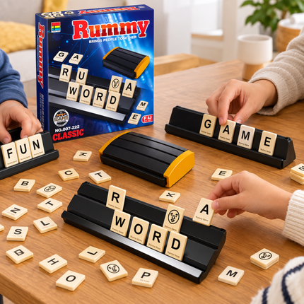 KINGSO TOYS Rummy Classic Travel Size Επιτραπέζιο Παιχνίδι Λέξεων με Γράμματα για 2-4 Παίκτες, 6+ Ετών